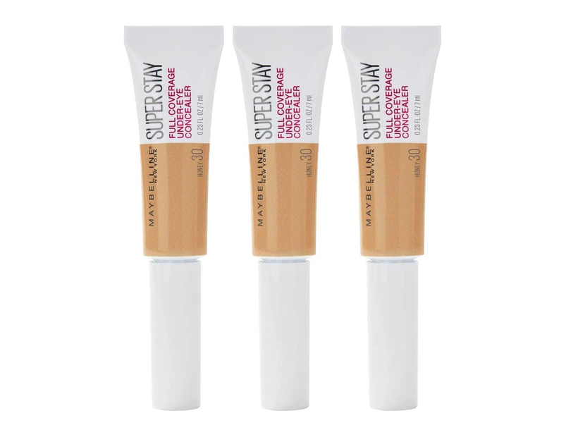 Maybelline Super Stay Full Coverage Under Eye Concealer 6ml 30 Honey 3 Pack