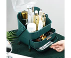 SOGA 2X 29cm Green Countertop Makeup Cosmetic Storage Organiser Skincare Holder Jewelry Storage Box with Handle