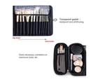 Portable Makeup Brush Organizer Makeup Brush Holder for Travel Can Hold 20+ Brushes Cosmetic Bag Makeup Brush Roll Up Case Pouch for Woman(Only Bag)