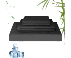 Linenova Bamboo Cooling Sheet Set Ultra Soft Breathable 2000TC Bed Sheets Set for Summer Hot Sleeper-Black