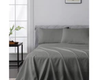 Linenova Bamboo Cooling Sheet Set Ultra Soft Breathable 2000TC Bed Sheets Set for Summer Hot Sleeper-Dark Grey