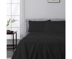 Linenova Bamboo Cooling Sheet Set Ultra Soft Breathable 2000TC Bed Sheets Set for Summer Hot Sleeper-Black