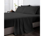 Linenova Bamboo Cooling Sheet Set Ultra Soft Breathable 2000TC Bed Sheets Set for Summer Hot Sleeper-Black