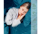 Linenova Bamboo Cooling Sheet Set Ultra Soft Breathable 2000TC Bed Sheets Set for Summer Hot Sleeper-Biscay blue