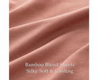 Linenova Bamboo Cooling Sheet Set Ultra Soft Breathable 2000TC Bed Sheets Set for Summer Hot Sleeper-Dusty pink