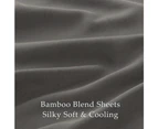 Linenova Bamboo Cooling Sheet Set Ultra Soft Breathable 2000TC Bed Sheets Set for Summer Hot Sleeper-Dark Grey