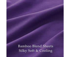 Linenova Bamboo Cooling Sheet Set Ultra Soft Breathable 2000TC Bed Sheets Set for Summer Hot Sleeper-Purple
