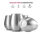 Father's Day Gift Stainless Steel Stemless Wine Glass, Outdoor Portable Wine Tumbler for the Pool, Camping, Cookouts, Travel