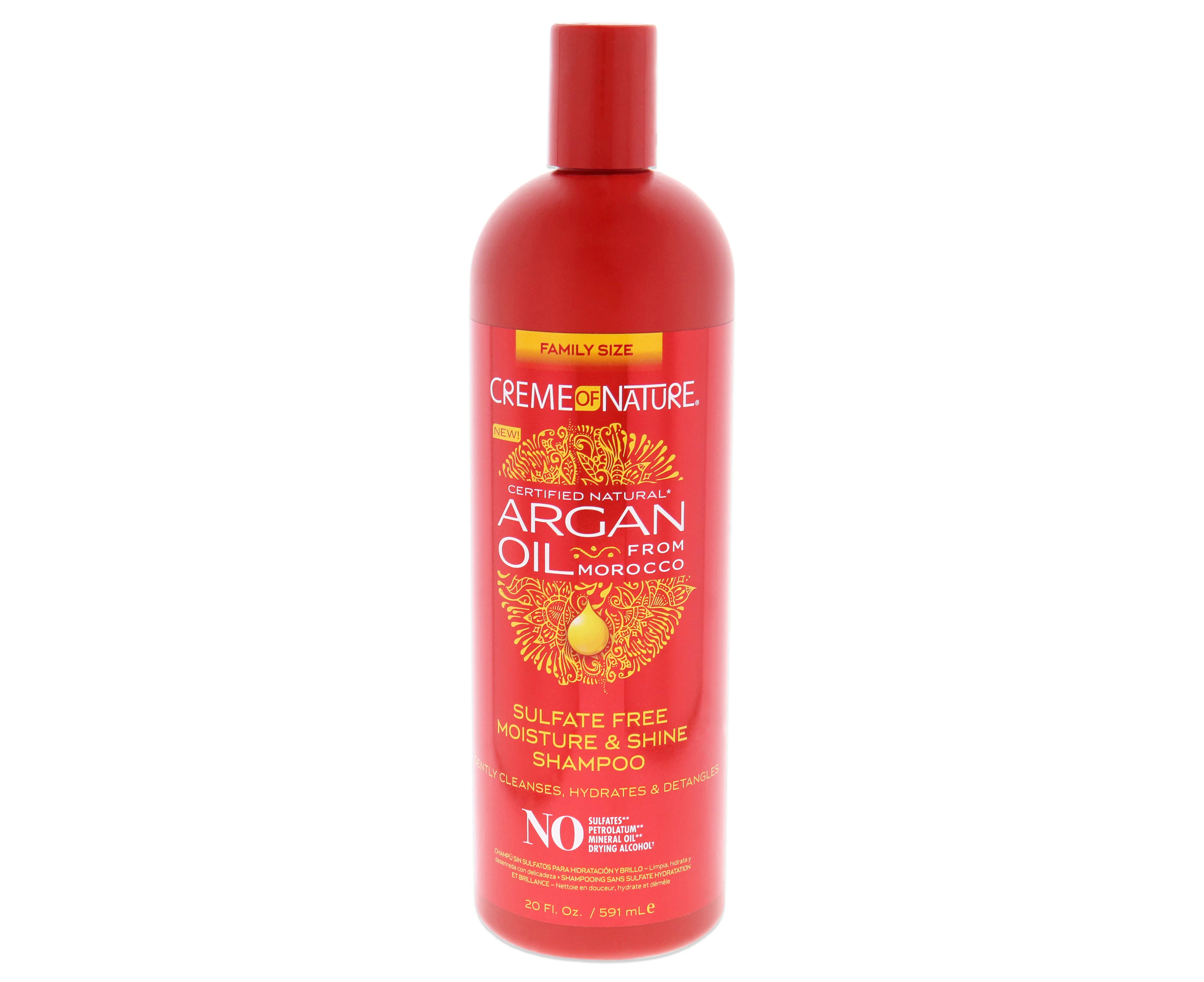 Argan Oil Sulfate-free Moisture and Shine Shampoo by Creme of Nature for Unisex - 20 oz Shampoo