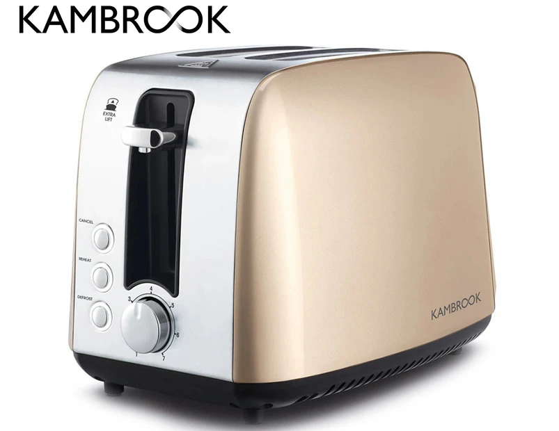 Kambrook Deluxe Edition Electric 2 Slice Stainless Steel Bread Toaster 950W