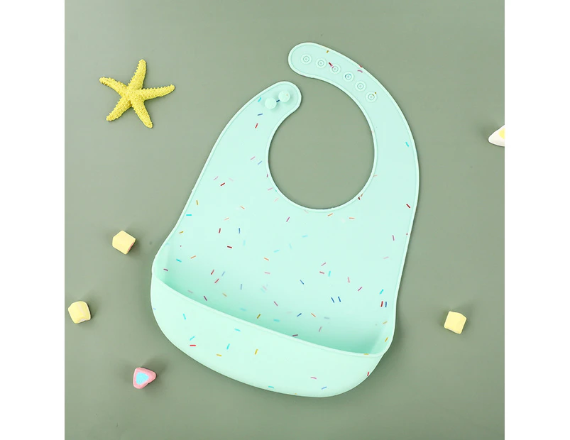 2PCS Cute Baby Bibs Waterproof Silicone Bib Infant Toddler Feeding Saliva Towel Cartoon Adjustable Children Apron with Pocket A109