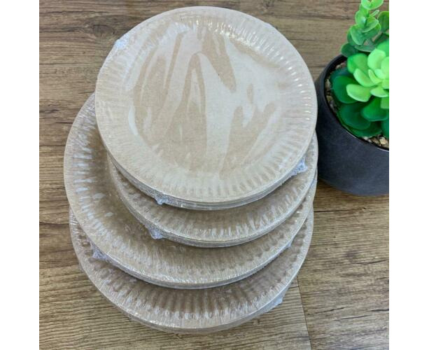 Disposable Brown Paper Plates Dinner Dessert Party Plate Eco-Friendly Bulk  Buy