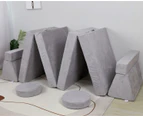 All 4 Kids Ethan 10 PCS Play Couch - Grey