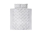 Giselle Bedding Quilt Cover Set Diamond Pinch Grey Queen