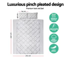 Giselle Bedding Quilt Cover Set Diamond Pinch Grey King