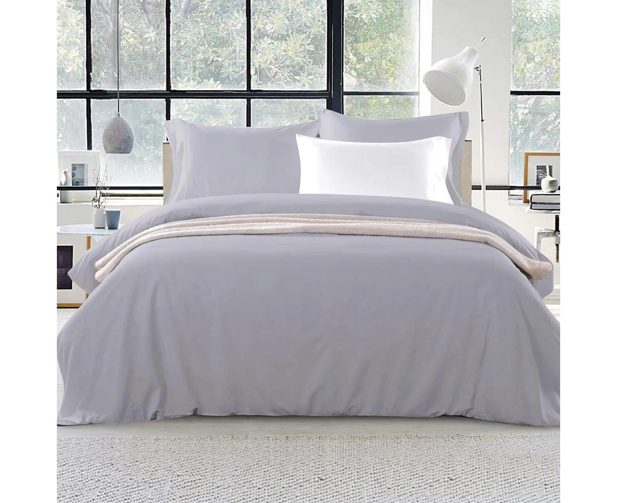 Giselle Bedding Quilt Cover Set Classic Grey King