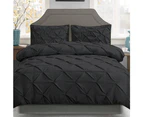 Giselle Bedding Quilt Cover Set Diamond Pinch Black King