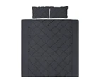 Giselle Bedding Quilt Cover Set Diamond Pinch Black King