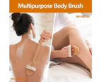 Back Shower Scrubber Brush Bath Scrubber Wood Long Handled Natural Cleaning