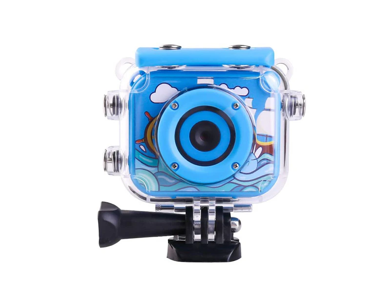 Kids Action Camera Waterproof Anti-Shake Action Video Recorder for Children (Blue)