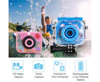 Kids Action Camera Waterproof Anti-Shake Action Video Recorder for Children (Blue)