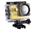 Sports Camera 1080P 12MP  Full HD 2.0 Inch Sports Camera 30m/98ft Underwater Waterproof Camera with Installation Accessory Kit Color Yellow