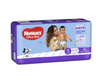 2 x Huggies Ultra Dry Nappy Pants Size 3 Boys 6-12Kg Disposable Nappies 36 Pack