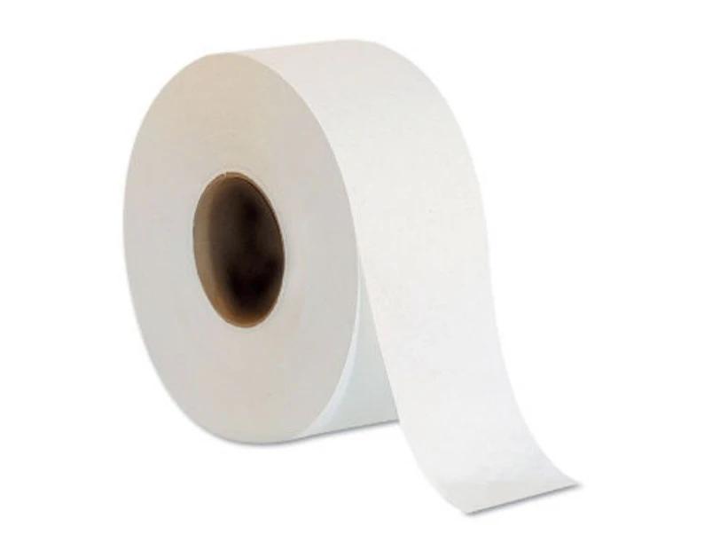 White Paper Jumbo Toilet Rolls - 8 Rolls
