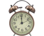 Retro Alarm Clock Morning Silent Bedside Quartz Alarm Clock, Analog Travel Clock Child Battery Operated Double Bell Non Ticking Inch Alarm Clock
