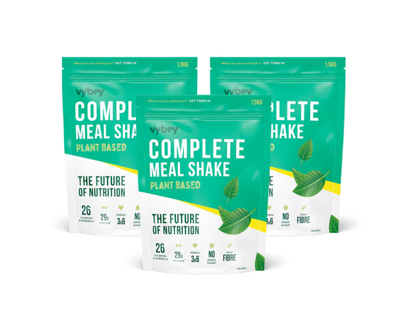 Vybey Complete Meal Shake Plant Based - Banana Flavour 4.5 KG (3x1.5KG)