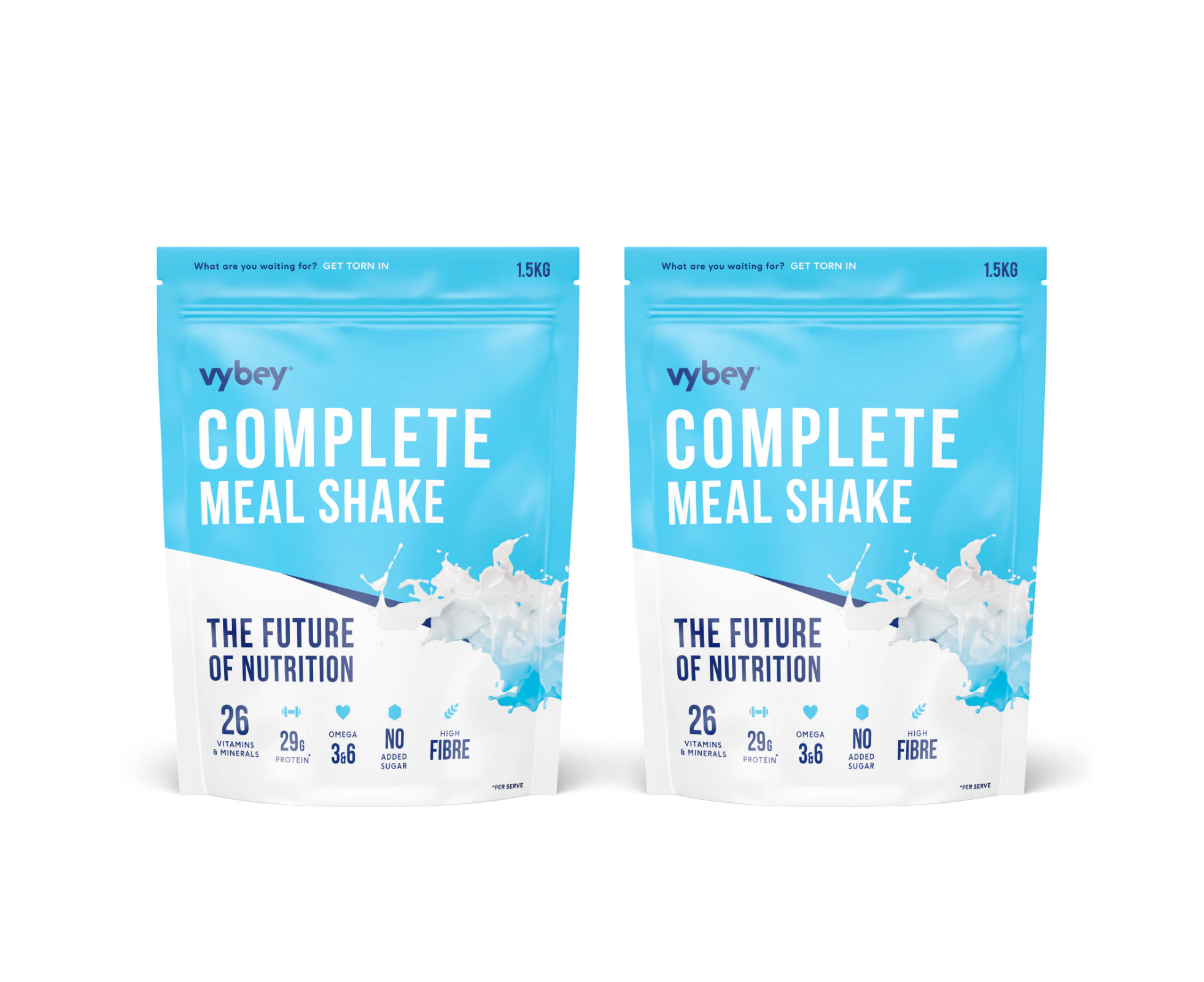 Vybey Complete Meal Shake Dairy Based - Vanilla Flavour 3 KG (2x1.5KG)