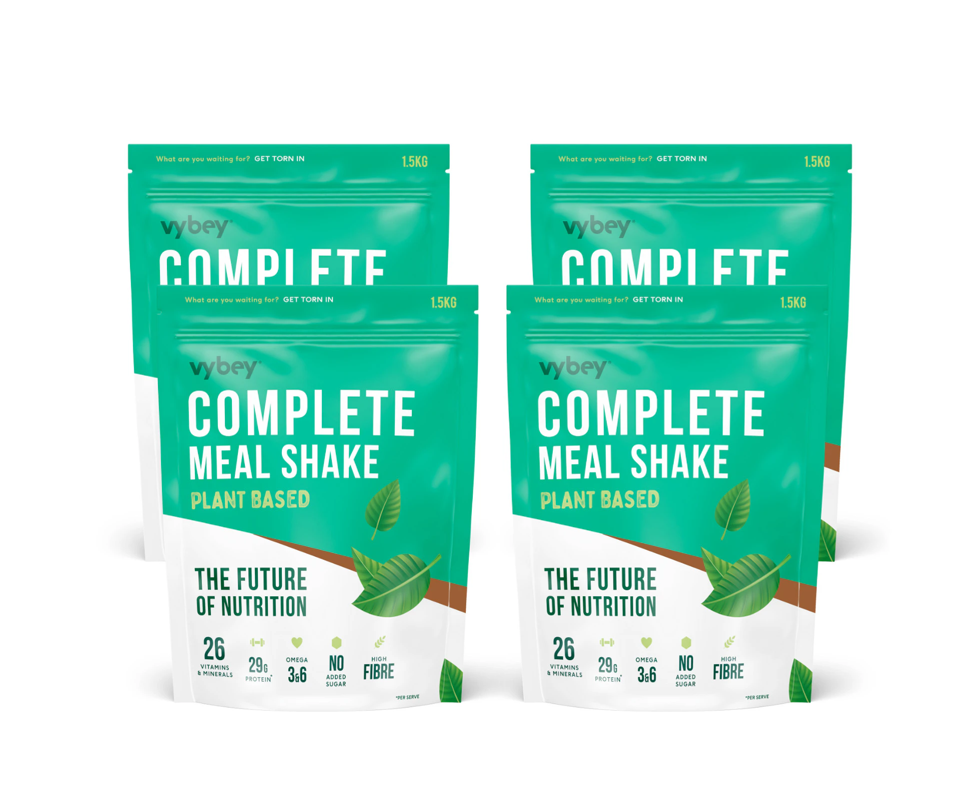 Vybey Complete Meal Shake Plant Based - Chocolate Caramel Flavour 6 KG (4x1.5KG)