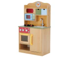 Florence Play Kitchen Set with Accessories, Little Chef Pretend Play Kitchen for Kids, Boys and Girls Gift, Wood Grain