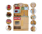 Florence Play Kitchen Set with Accessories, Little Chef Pretend Play Kitchen for Kids, Boys and Girls Gift, Wood Grain