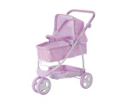 Teamson Kids - Twinkle Stars Princess 2-in-1 Baby Doll Stroller - Purple, My First Toy Baby Dolls Pram Little Girls Gift