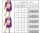 Halloween Womens Suicide Squad Harley Quinn 4Pcs Cosplay Costume Fancy Dress Up