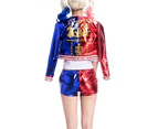 Halloween Womens Suicide Squad Harley Quinn 4Pcs Cosplay Costume Fancy Dress Up