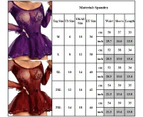 Ladies Sexy Mini Tutu Dress Lingerie Mesh Hollow Out Long Sleeve Mini Nightdress - Purple