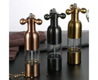 Pepper Grinder Salt Shaker, Kitchen Stainless Steel Salt Pepper Grinders Hand-Made Adjustable-black trumpet