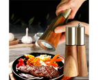 Salt and pepper grinder set, stainless steel manual pepper grinder, adjustable thickness-Metal pepper mill set 55*55*173mm