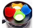 Silicone Egg Poacher Cups - Set of 4 Cooking Perfect Poached Eggs - Microwave or Stovetop Egg Cooker