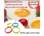Silicone Egg Rings Round - Non Stick Fried Egg Mold - Pancakes Maker Molds- 4 Pack 4 Color