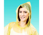 HOMEWE Emergency Disposable Rain Ponchos Waterproof Coat with Hoods Portable Men Women - Yellow