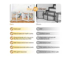 Pet Safety Gate 4 Panel Puppy Playpen Wood Enclosure Security Fence Freestanding Dog Stair Doorway Tall Barrier with Door Indoor Foldable