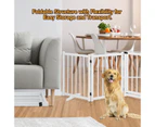 Pet Safety Gate 4 Panel Puppy Playpen Wood Enclosure Security Fence Freestanding Dog Stair Doorway Tall Barrier with Door Indoor Foldable