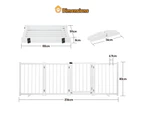 Pet Safety Gate 4 Panel Puppy Playpen Wood Enclosure Security Fence Freestanding Dog Stair Doorway Tall Barrier with Door Indoor Foldable