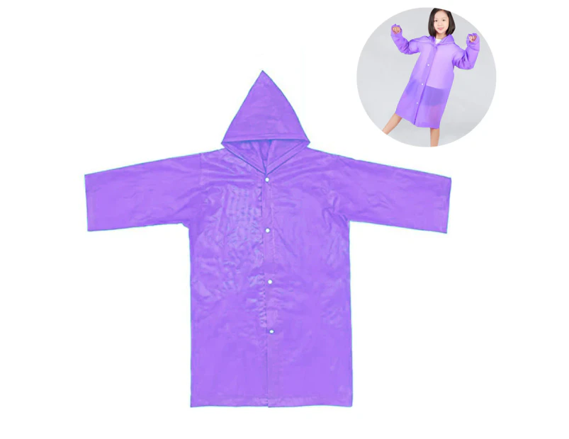 HOMEWE Kids Rain Coat, Children Rain Coat, Children Toddler Rainwear Jacket Rain Poncho for Boy Girl - Purple