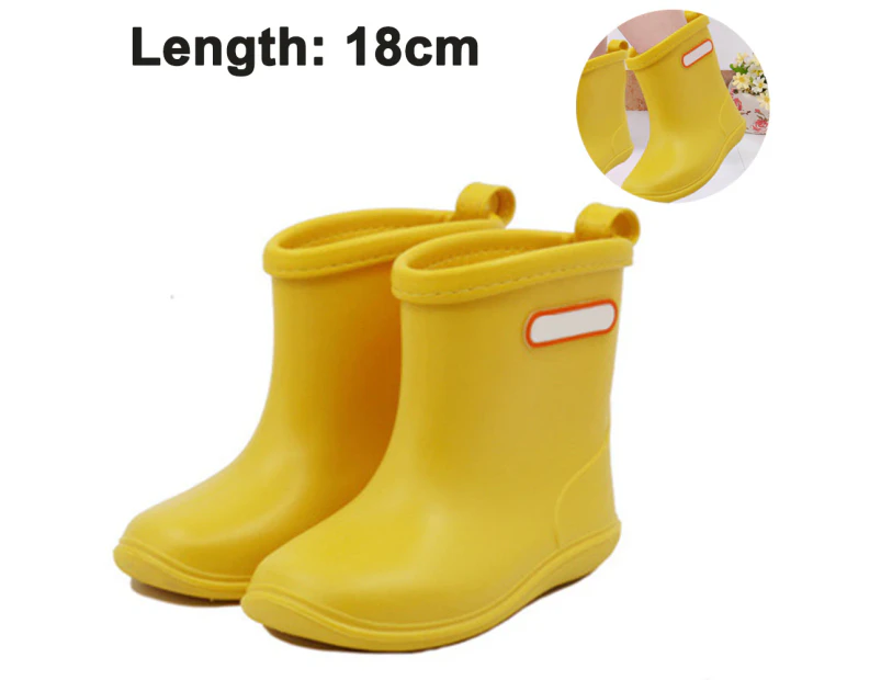 HOMEWE Kids Rain Boots Children Waterproof Shoes for Boys Girls - Yellow