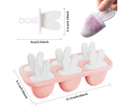 HOMEWE Mini Ice Pop Molds, 6 Miniature DIY Popsicle Molds Silicone Popsicle Makers for Lollipop, Baby Food and Ice Cream Tray - Pink