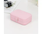 HOMEWE Travel Jewelry Box, Portable Jewelry Box with Mirror, Jewelry Box for Necklaces, Bracelets, Rings, Earrings - Pink